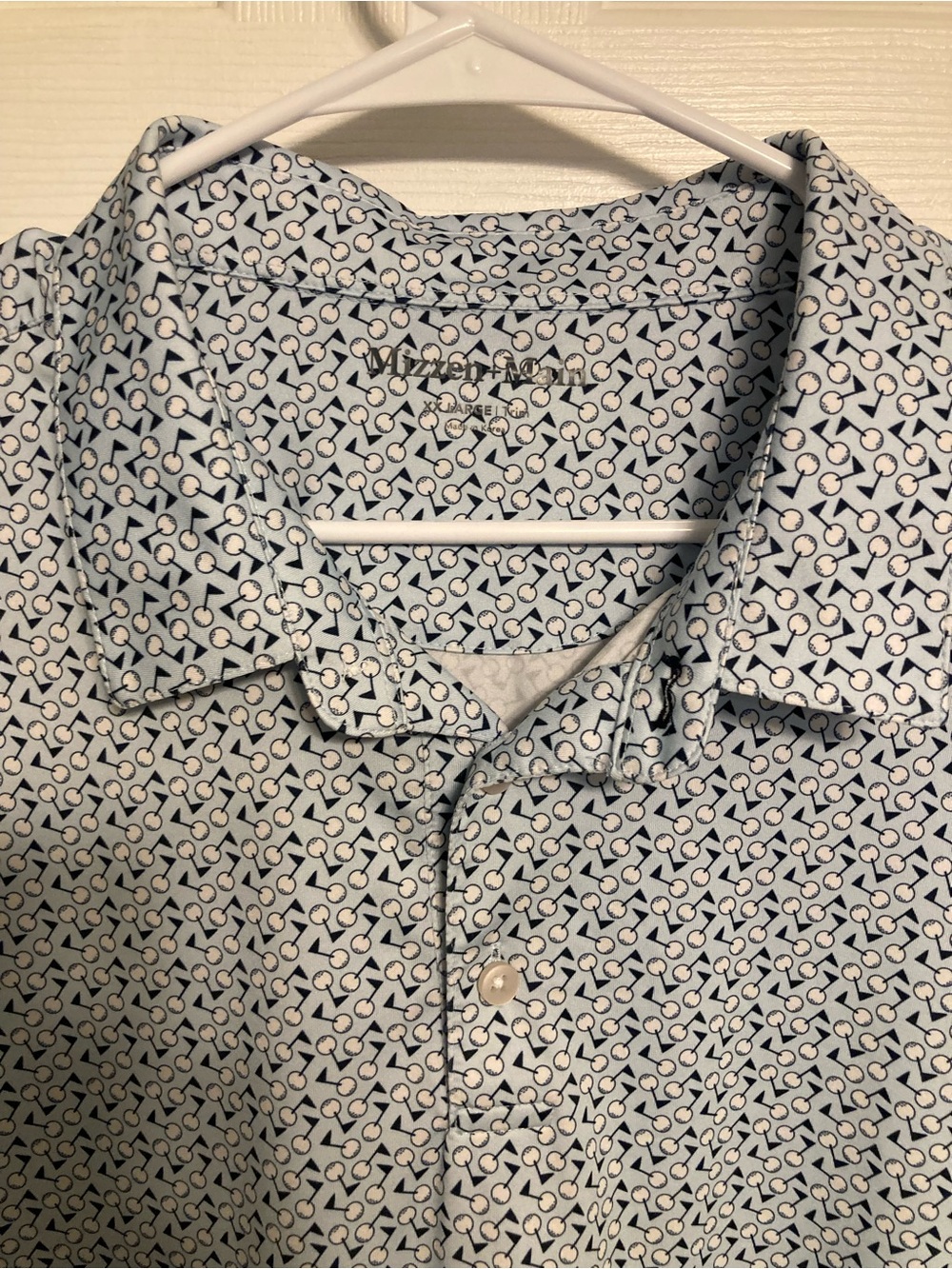 Mizzen+Main Light Blue Micro-Pattern Performance Polo - Picture 2 of 6